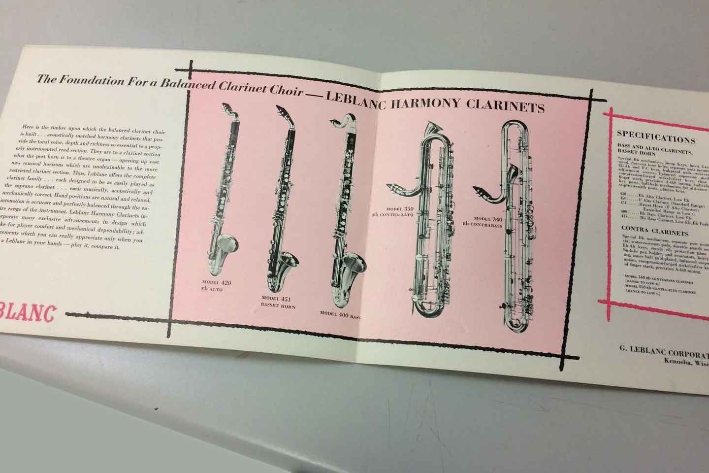 LEBLANC HARMONY CLARINETS Catalogue. The Foundation for a Balanced Clarinet Choir.