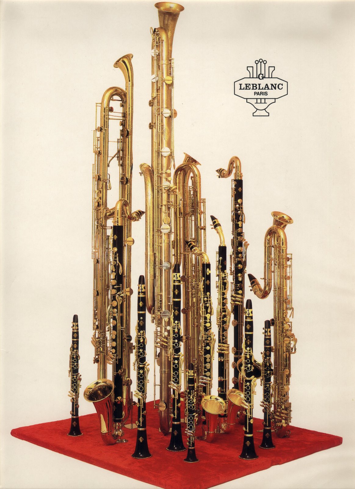 Valentin cases : Publicité de l'ensemble des 14 clarinette Leblanc.
