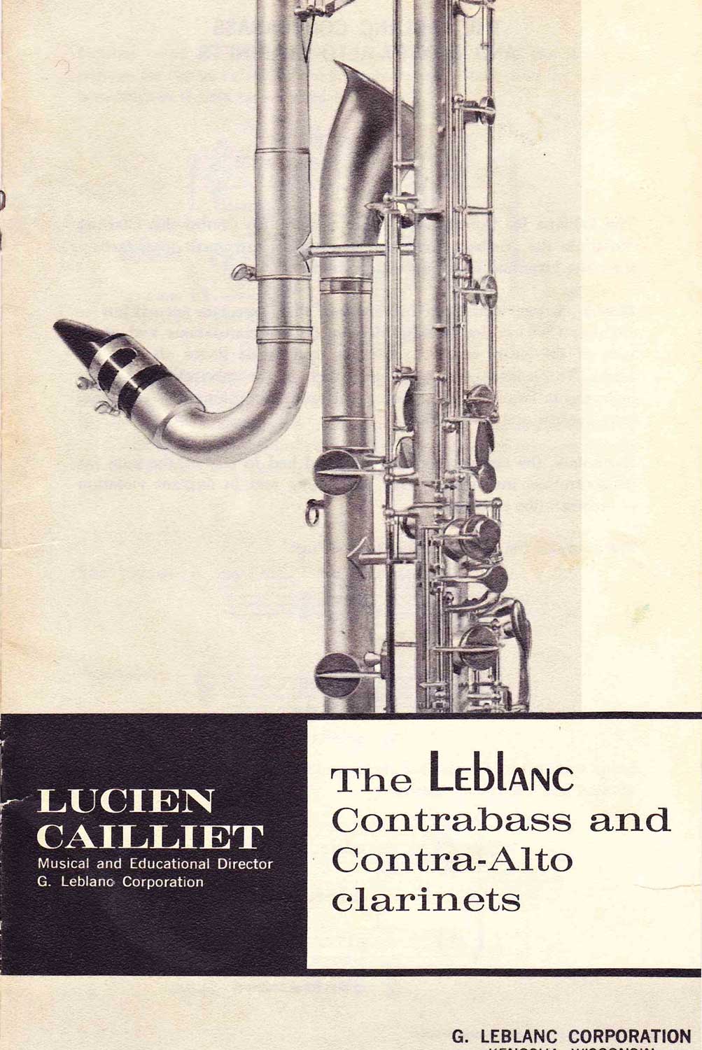 Livret pour débuter la clarinette contrebasse ou contra-alto LEBLANC.